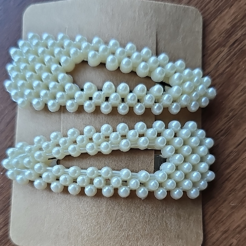 New Elegant Cream Pearl Hair Clips Wedding Bridal Fancy Barrette